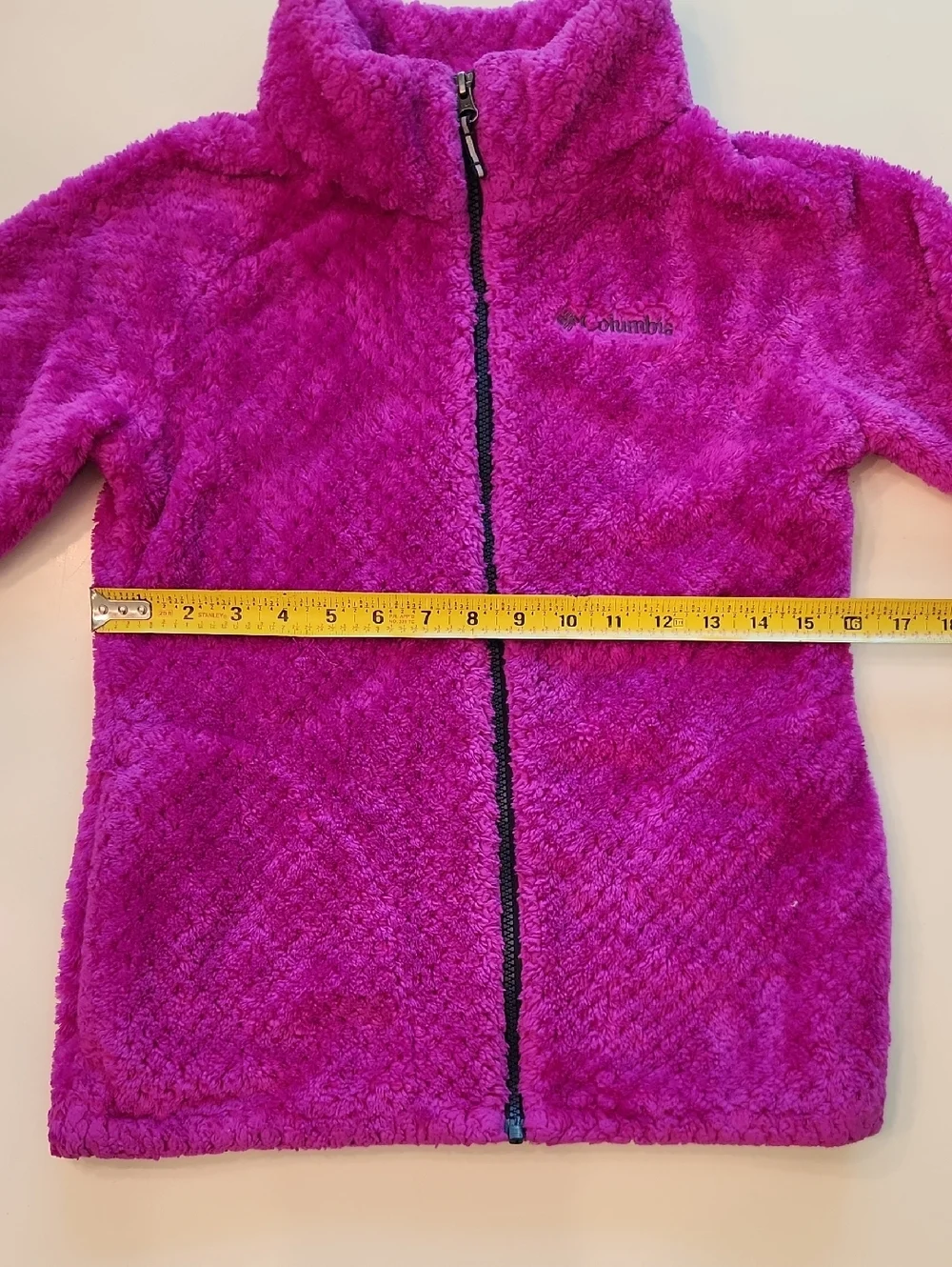 Columbia Fushia Fleece Zip Up Jacket Large 14 16